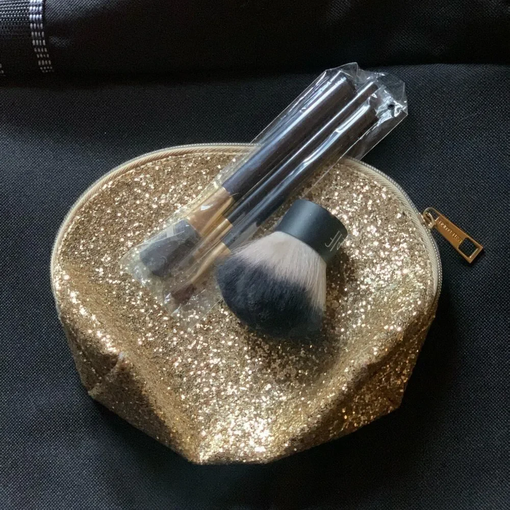 Makeup brushes and glitter case